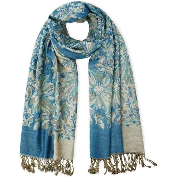 Silky Paisley Pashmina Shawl Scarf-Women's Soft Double-side Jacquard - Picture 1 of 6